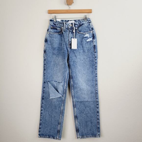 NEW Good American 90's Duster Straight Leg High Waisted Jean
